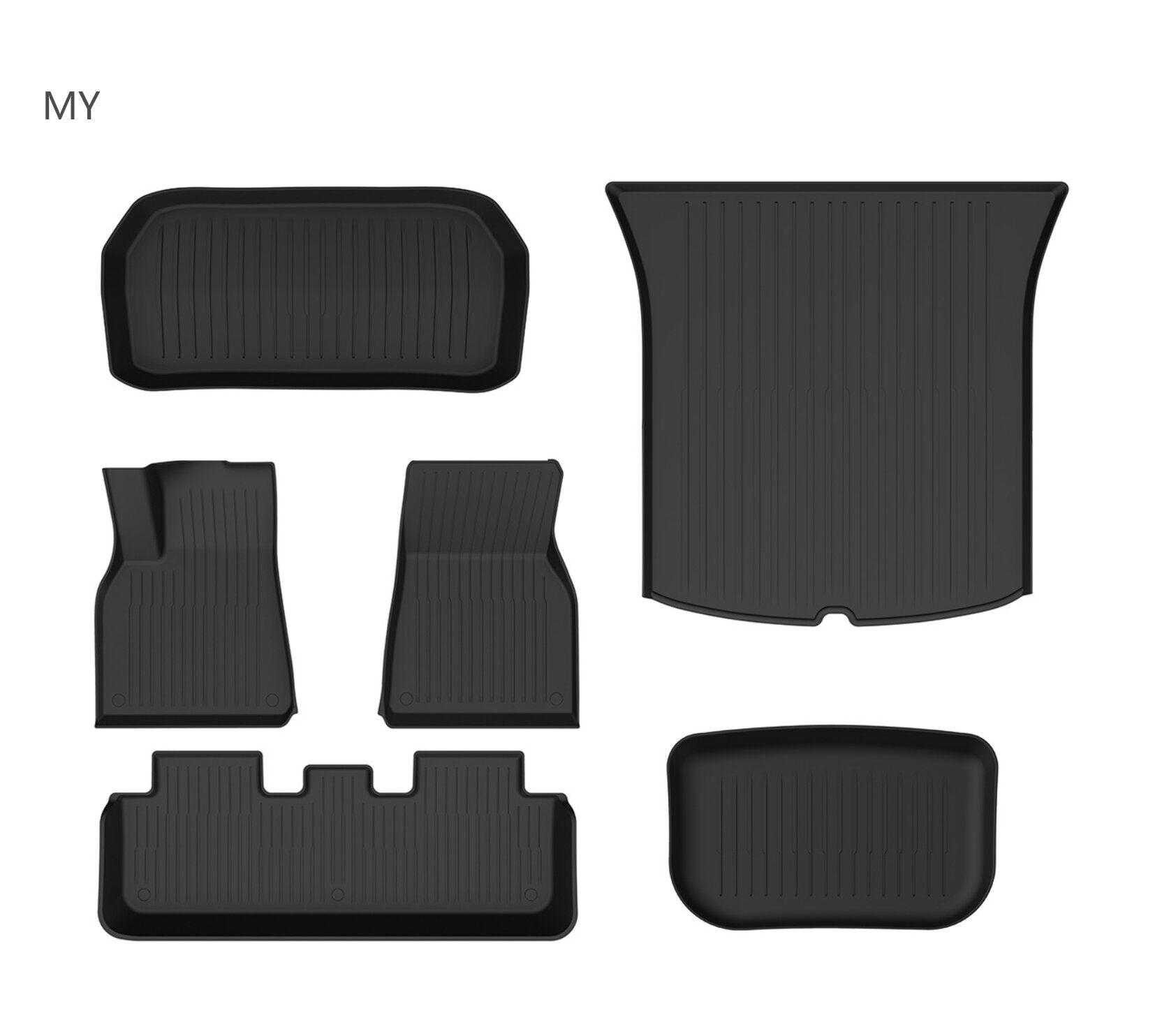 Tesla Model Y (Pre-Juniper) - All-Weather bilmåtter – Komplet sæt (6 stk.)